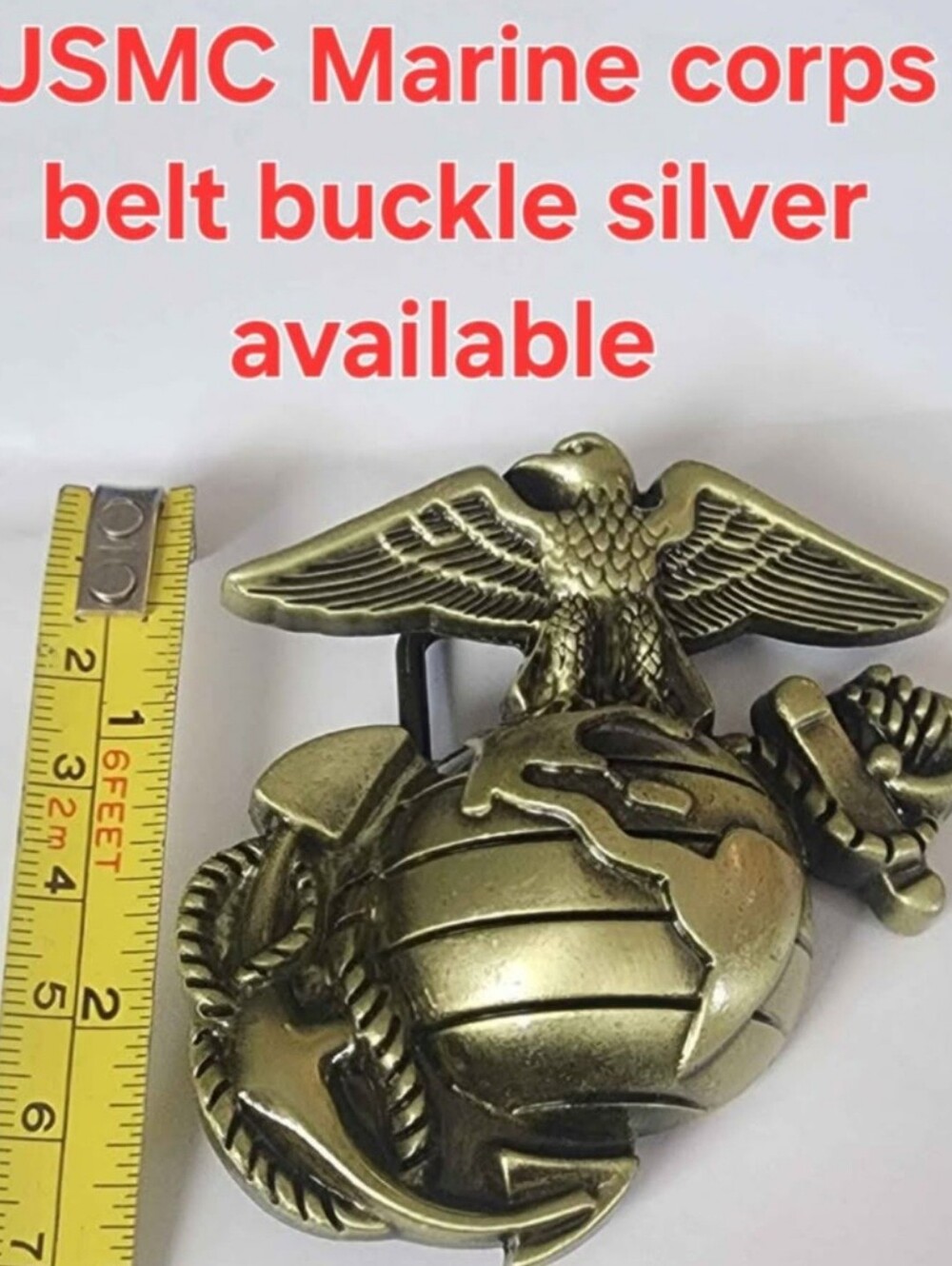 New USMC Marine Corps belt buckle In Silver Or Gold